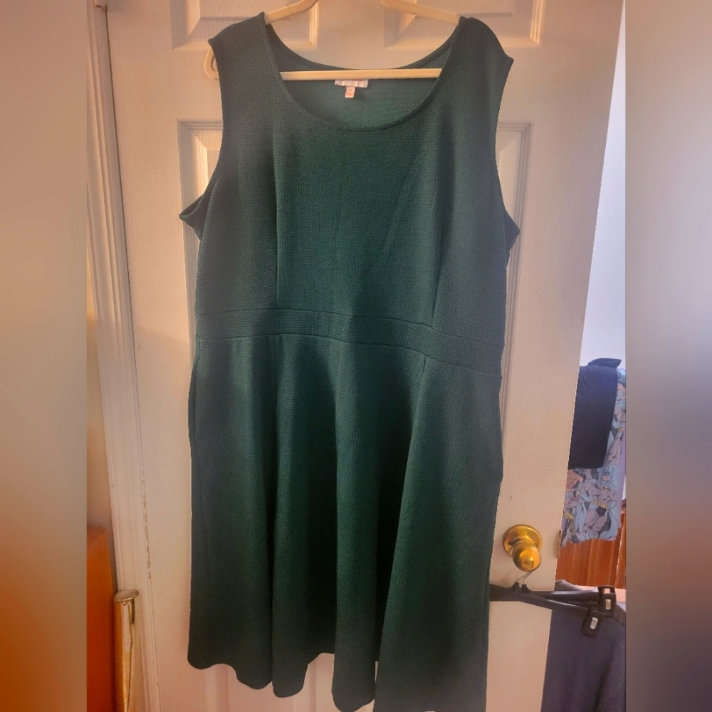 Beautiful work dress, pockets, teal, stretchy, Molly and Isadora thru ModCloth
